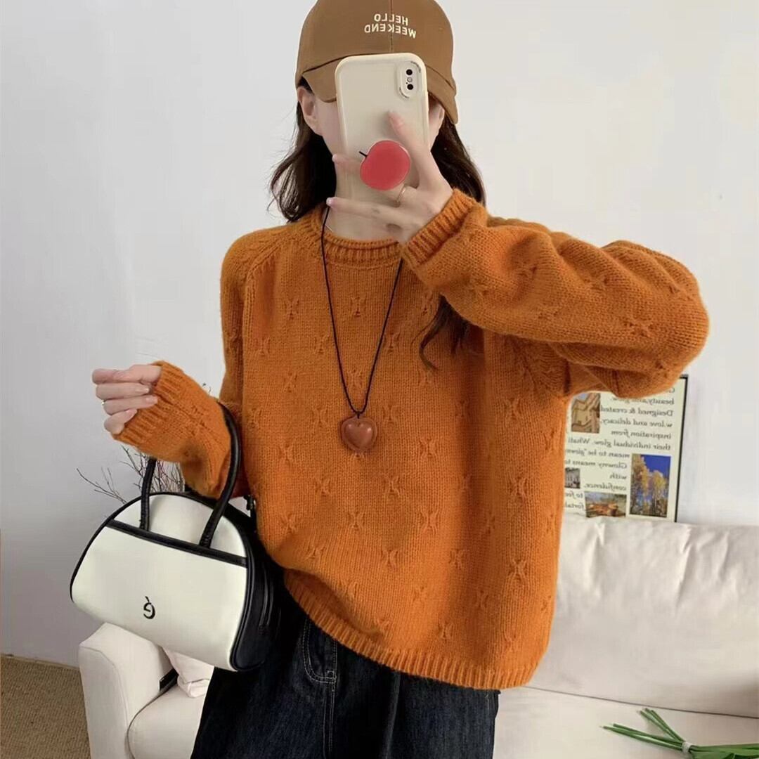 【tops】クルーネックニットセーター　M28609