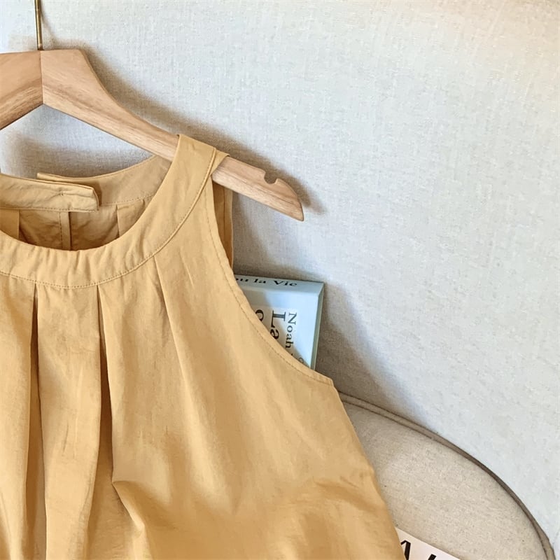 【tops】ノースリーブギャザータンクトップF7507