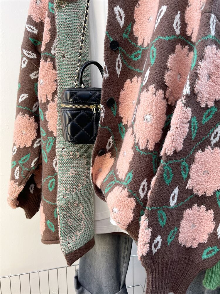 【outer】ジャカードニットカーデ　M28934