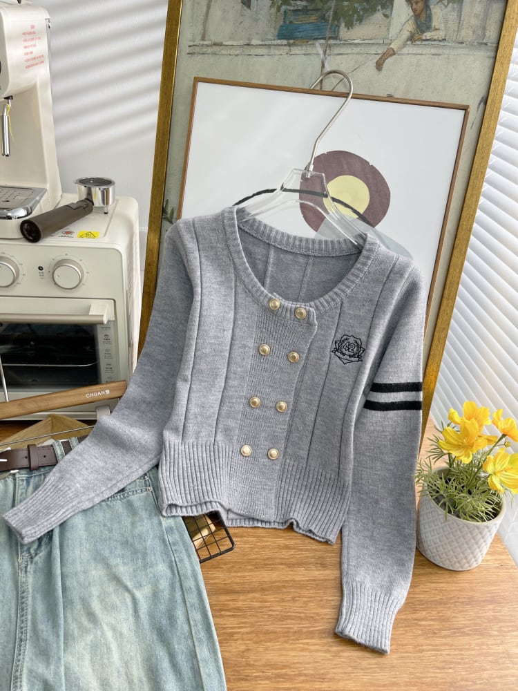 【outer】刺繍ニットカーデ　M25544