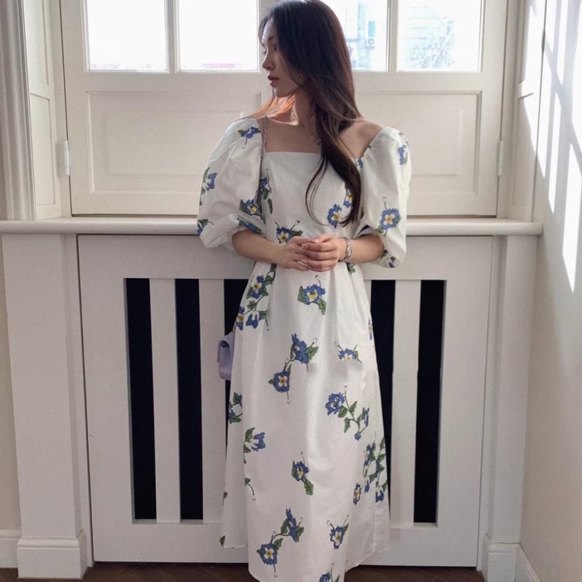 【dress】パフスリーブワンピース　M24735