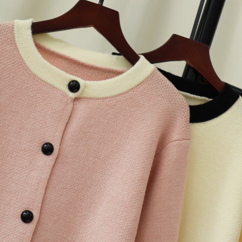【outer】配色ニットカーデ　M28518