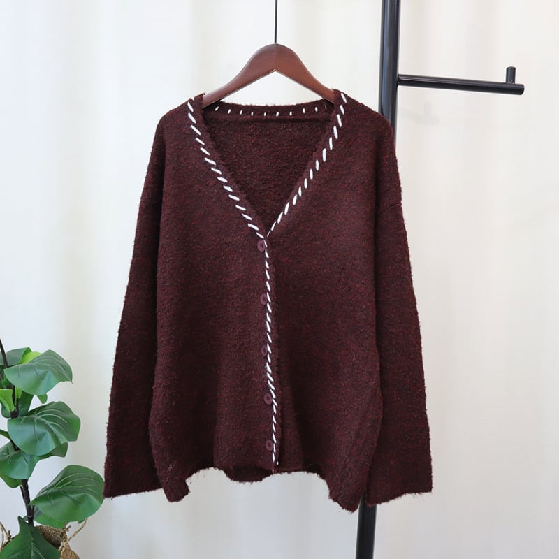 【outer】Vネックニットカーデ　M25695