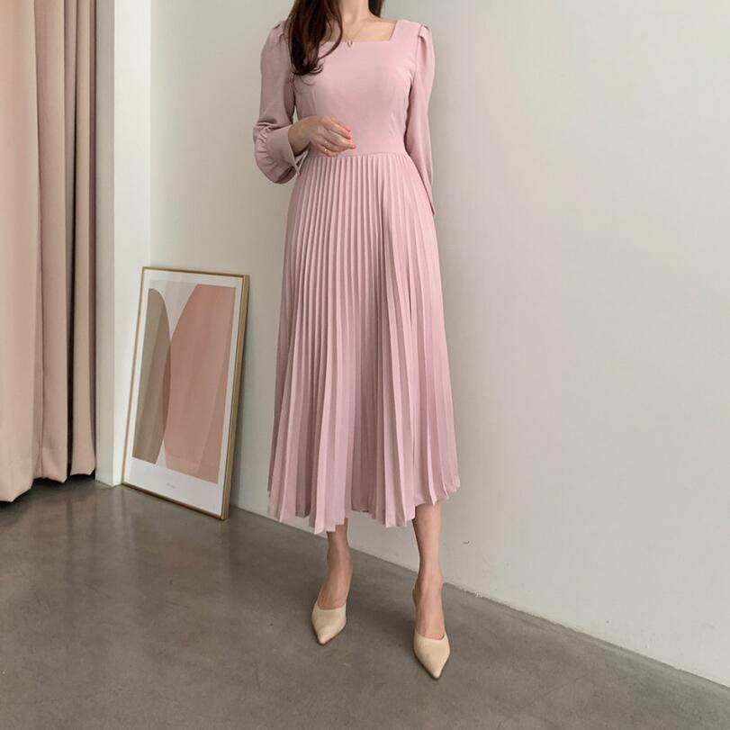 【dress】好感度UP!気質満点レトロスウィート長袖淑女着痩せレディースワンピース G1699