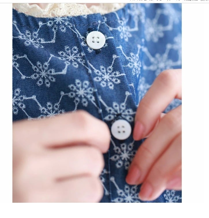 【tops】デニムプリントトップス　M30192