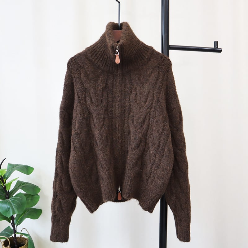 【outer】ファスナーニットカーデ　M27293