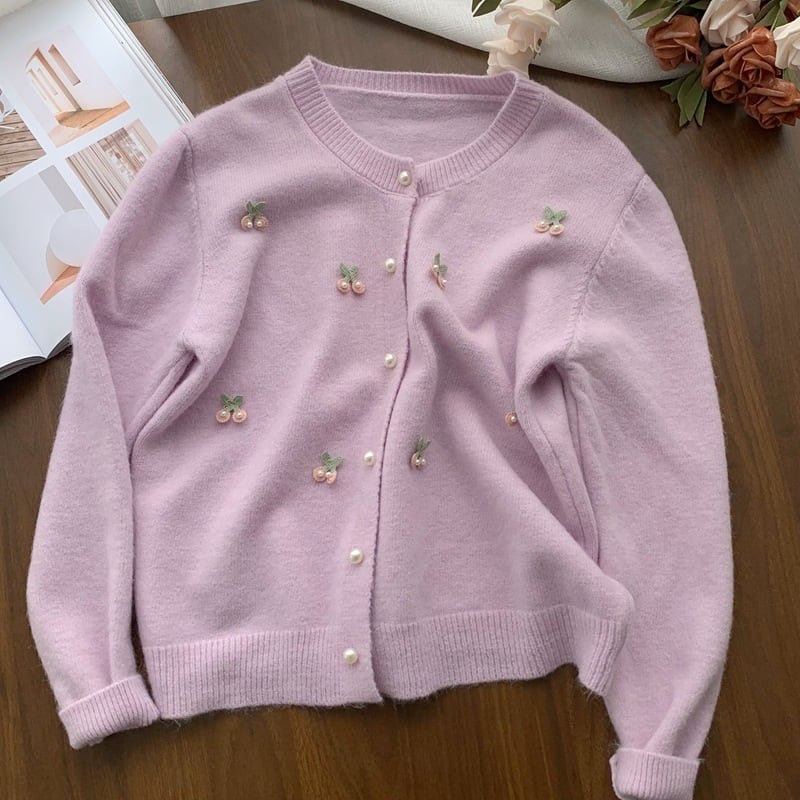 【outer】パールニットカーデ　M29461
