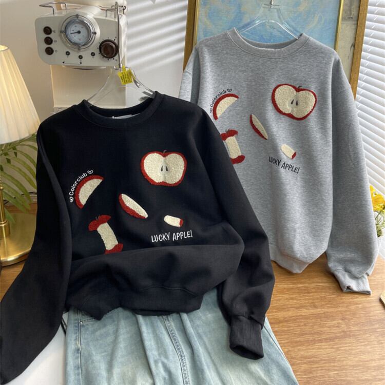【tops】クルーネック刺繍プルオーバー　M28961