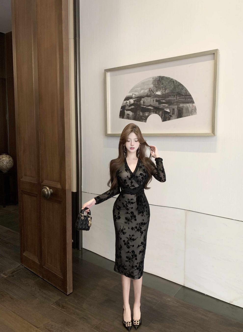【dress】Vネックデートワンピース　M28258