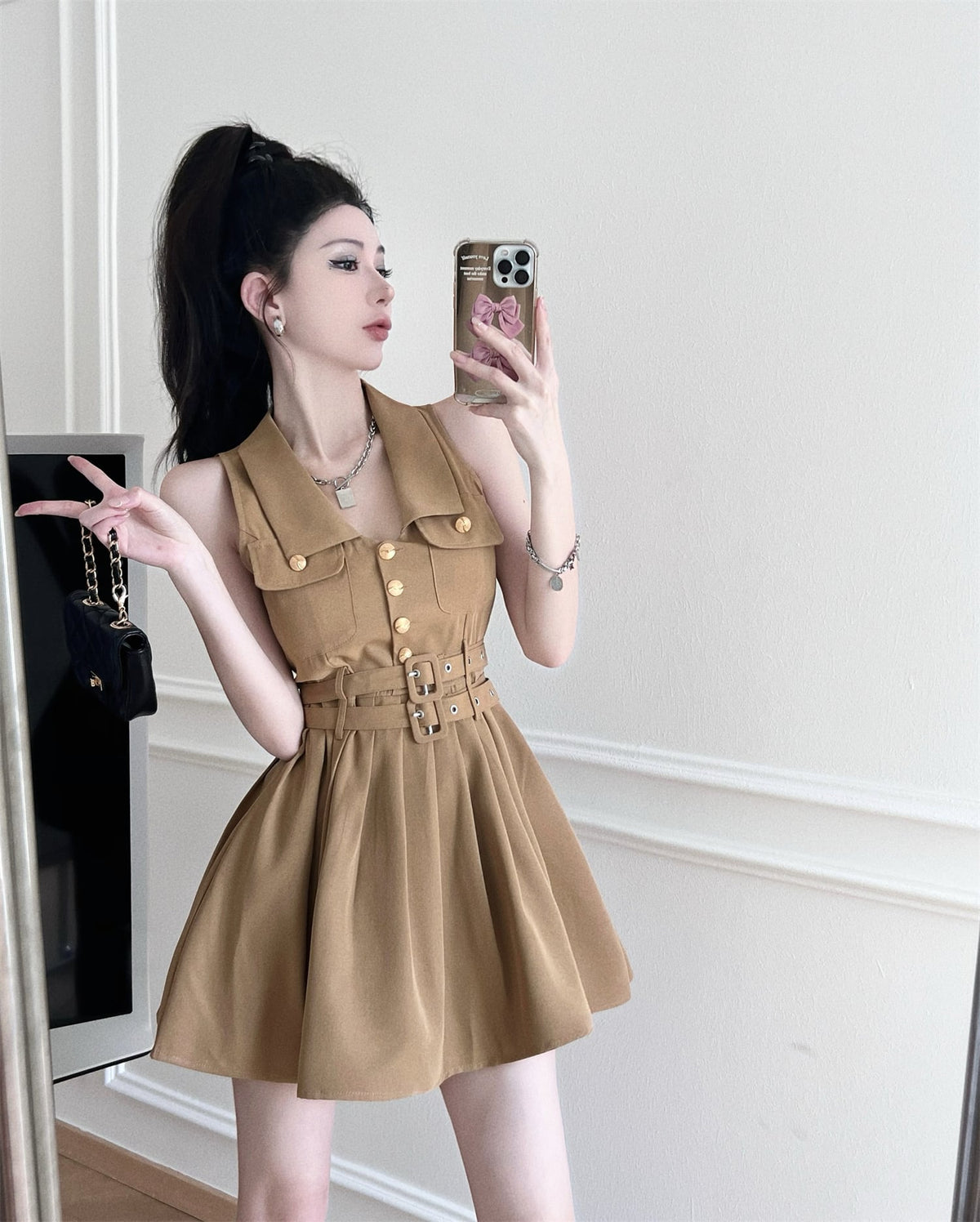 【dress】プリーツワンピース　M25089