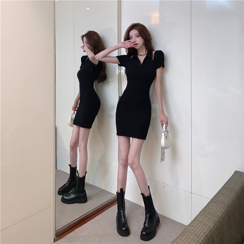【dress】ホルターネックタイトワンピース Q8173