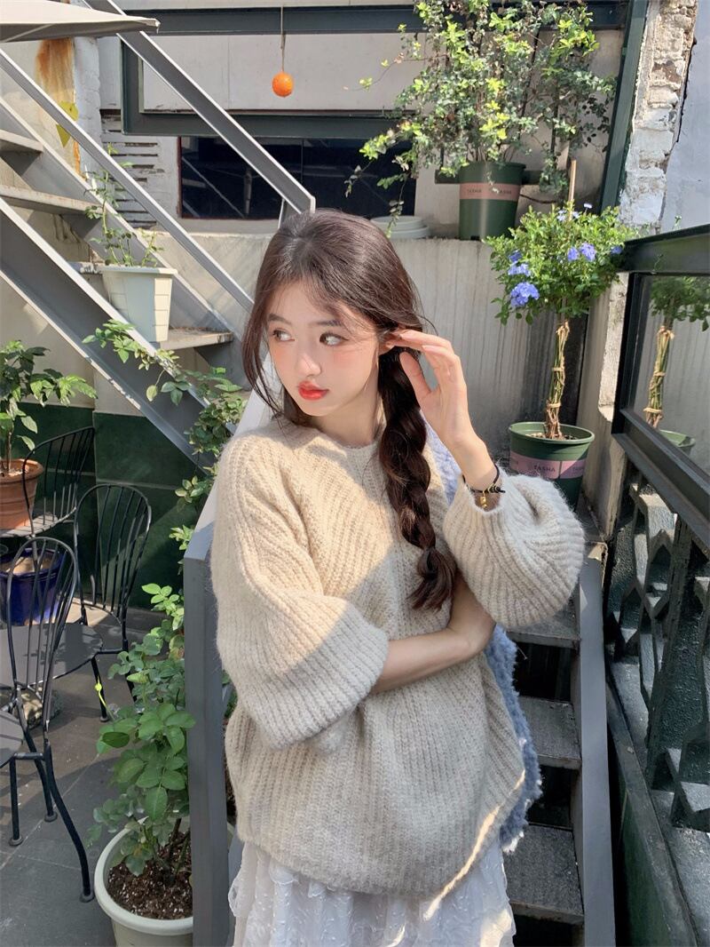 【tops】バックボン付きニットセーター　M27958