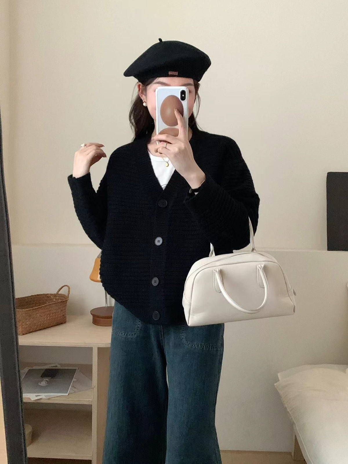 【outer】Vネックニットカーデ　M25863