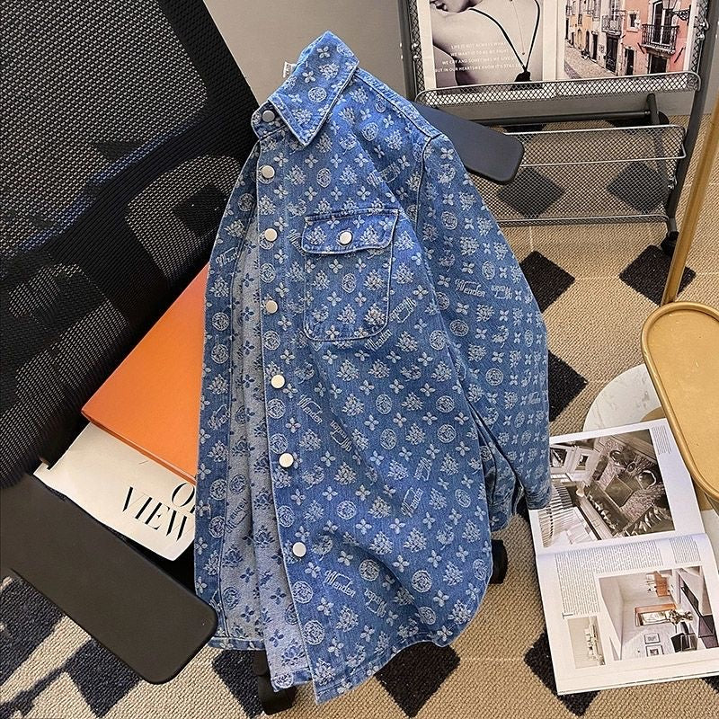 【tops】長袖デニムシャツF7971