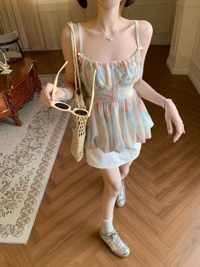 【tops】プリントキャミソール　M30569