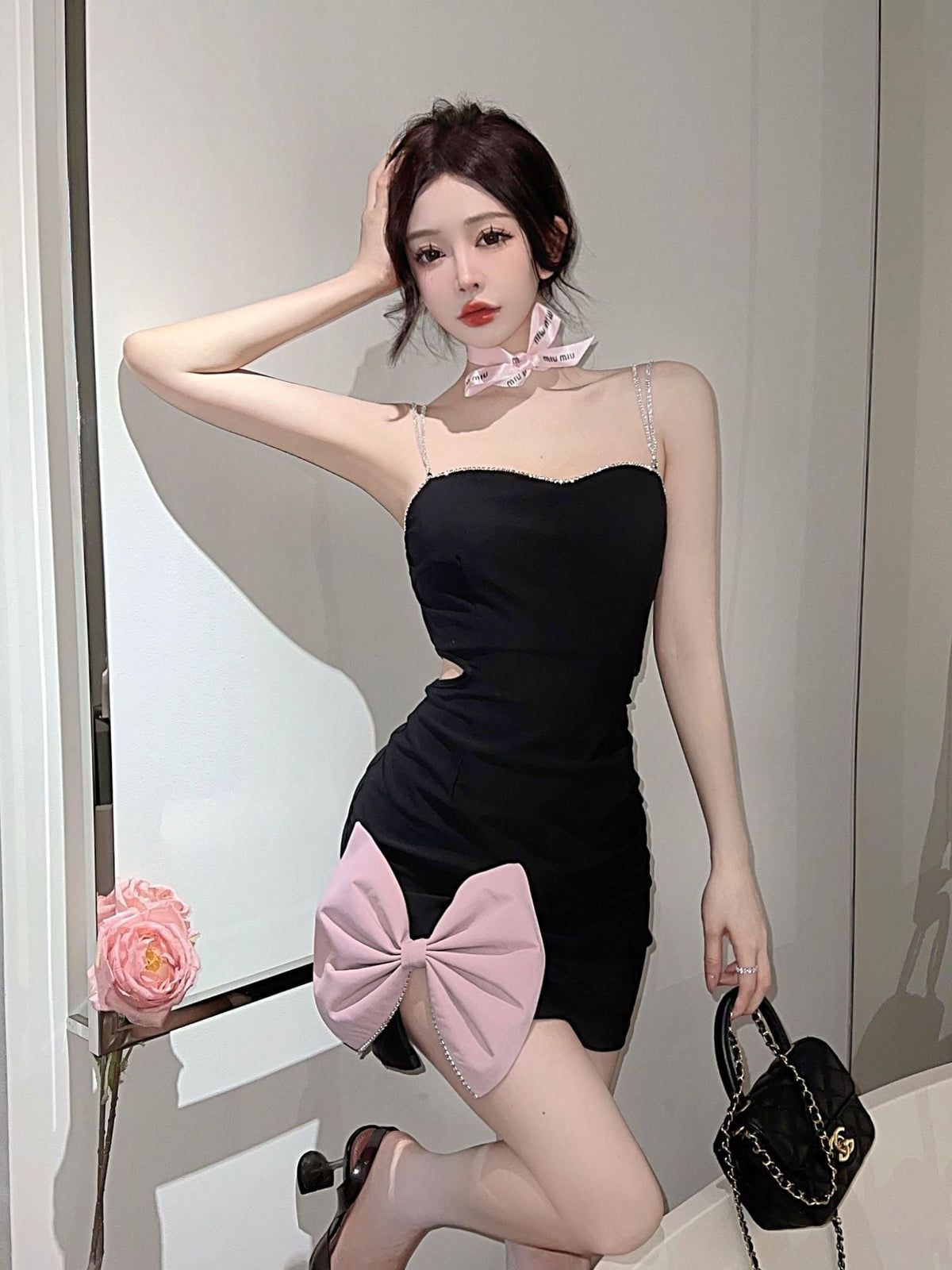 【dress】リボン付きキャミワンピース　M23943