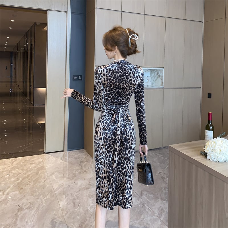【dress】ヒョウ柄ワンピース　M18896