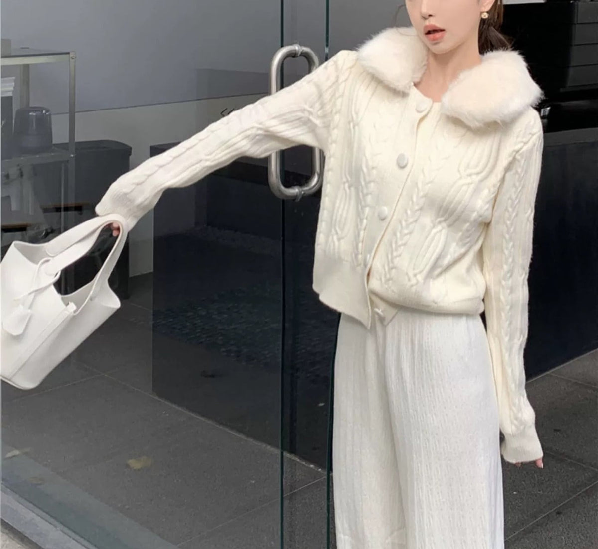 【outer】ファーニットカーデ　M26201
