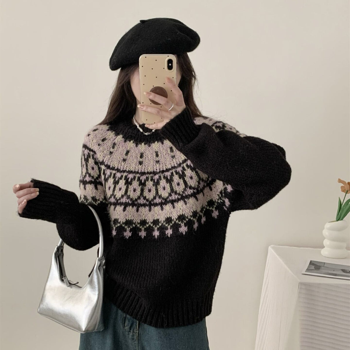 【tops】クルーネックニットセーター　M27133