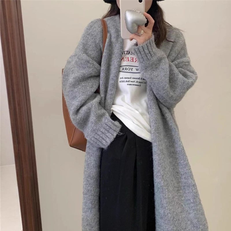 【outer】ロングニットカーディガン Q7155