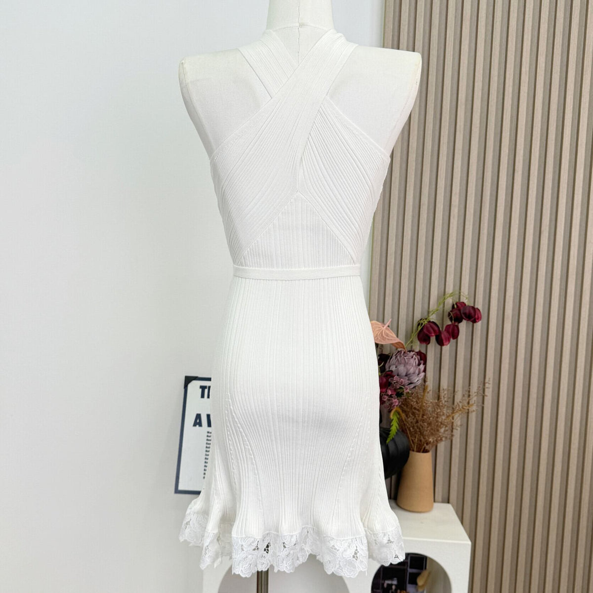 【dress】クロスレースドッキングミニワンピース　N3220