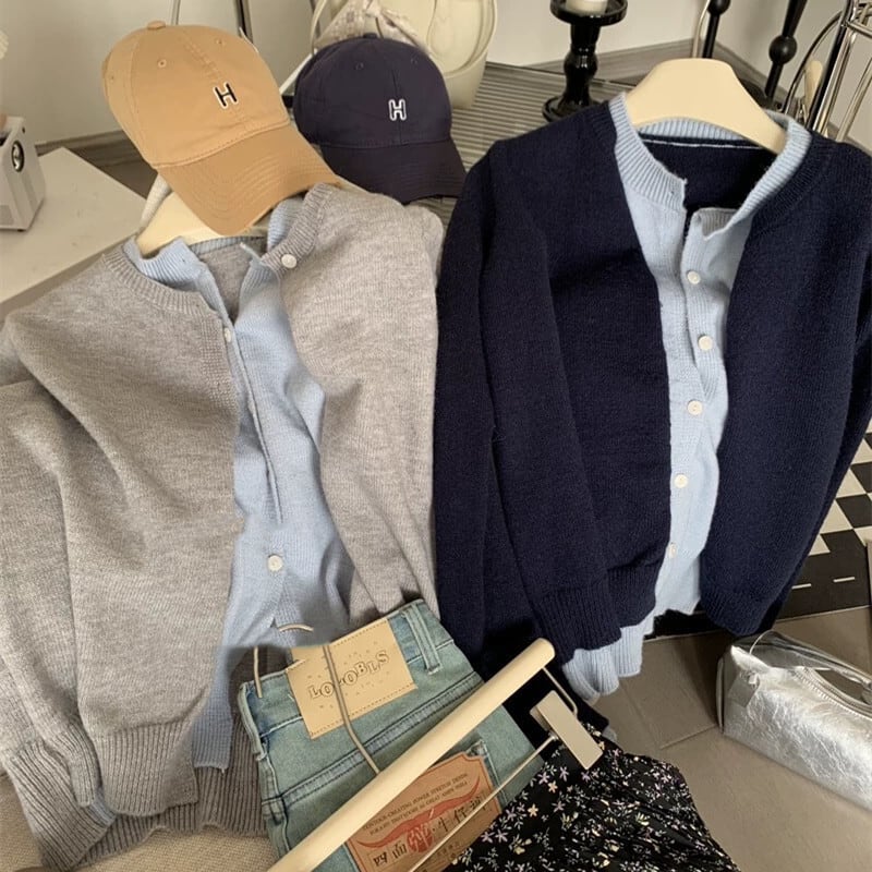 【outer】切り替えニットカーデ　M25944