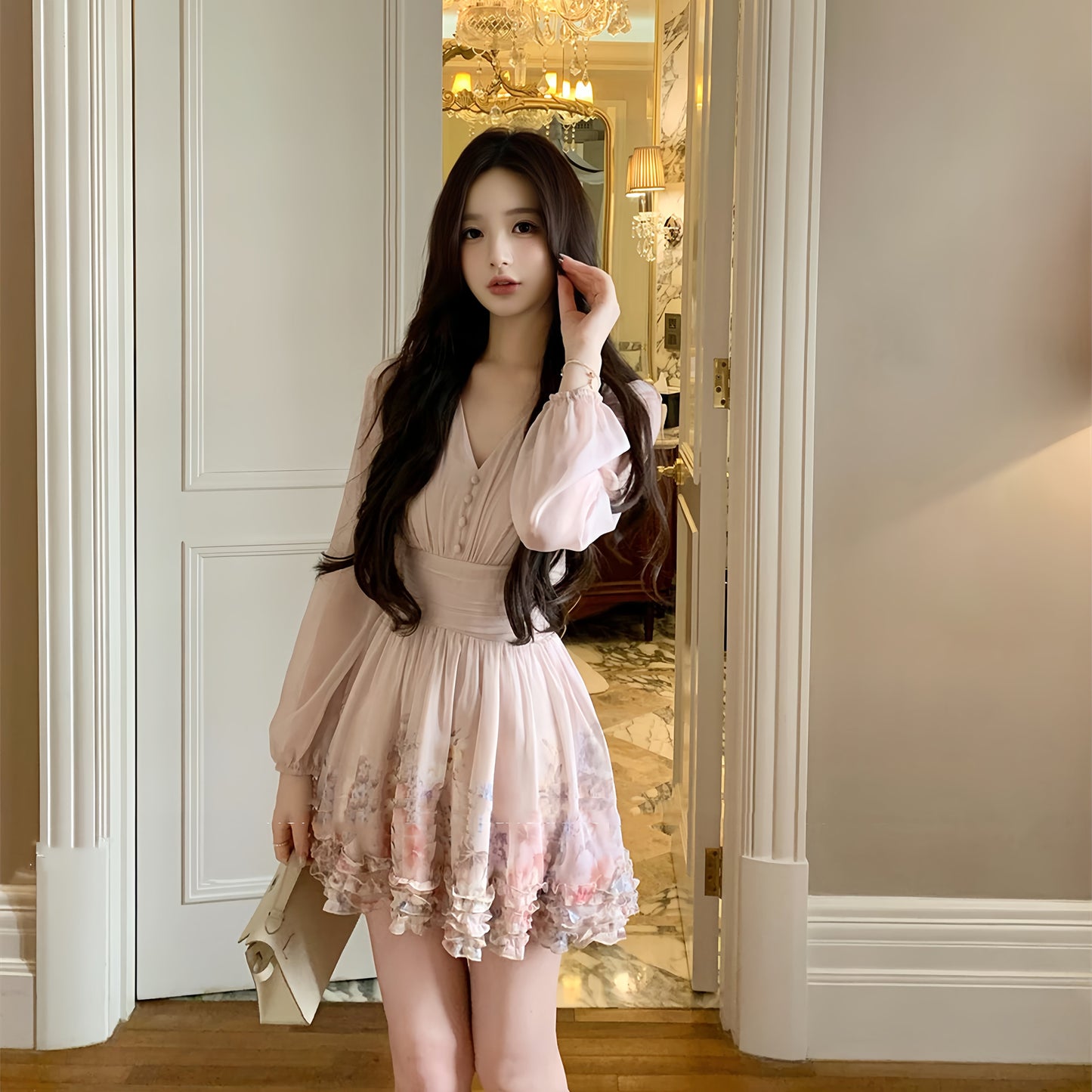 【dress】ギャザーフリルミニワンピース　N3262