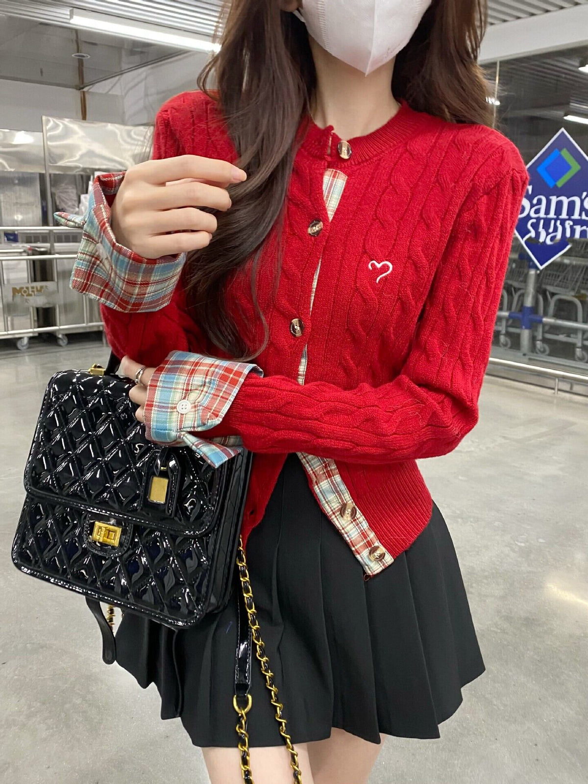 【outer】切り替えニットカーデ　M28383