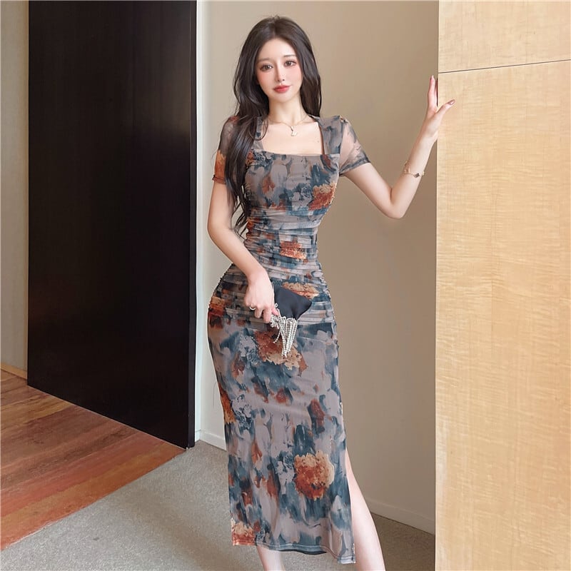 【dress】プリントワンピース　M25258