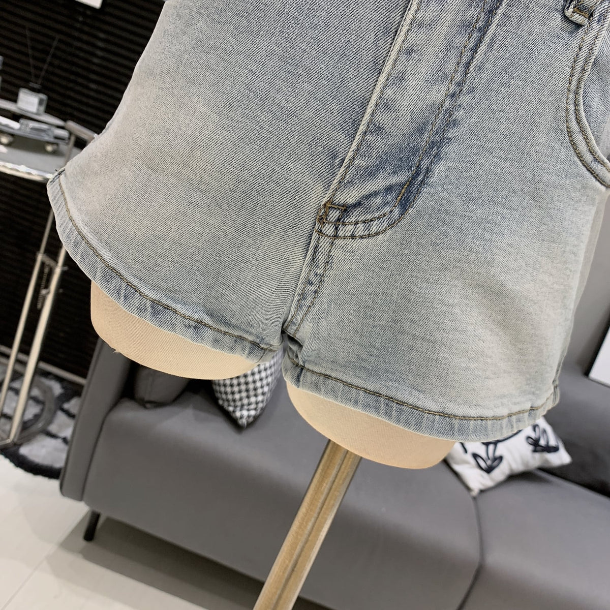 【bottoms】バックリボンデニムショートパンツ　M30724
