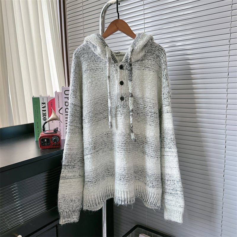 【tops】フード付きニットセーター　M26391