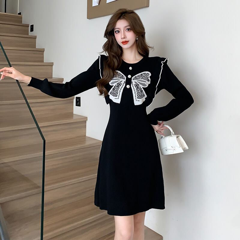 【dress】リボン付きデートワンピース　M18710
