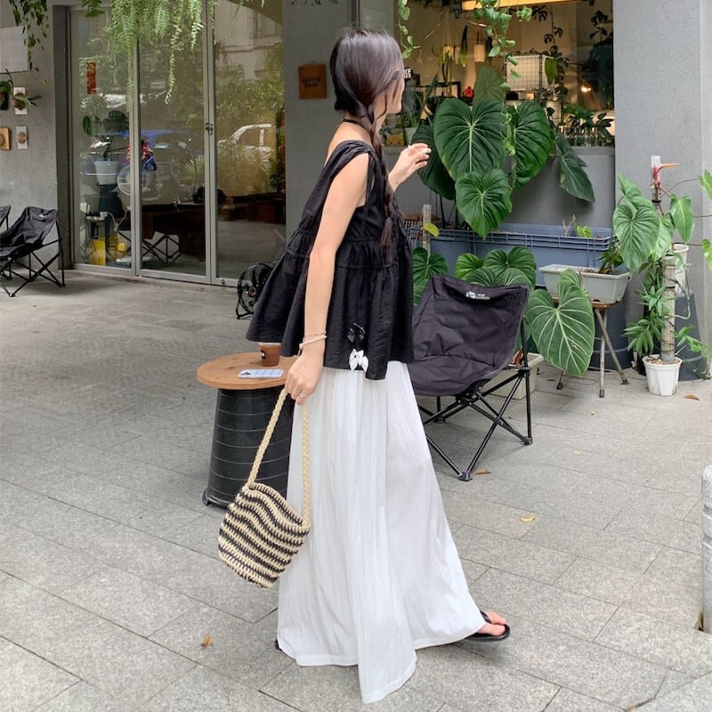 【set】ノースリーブトップス×ワイドパンツセット　M24903