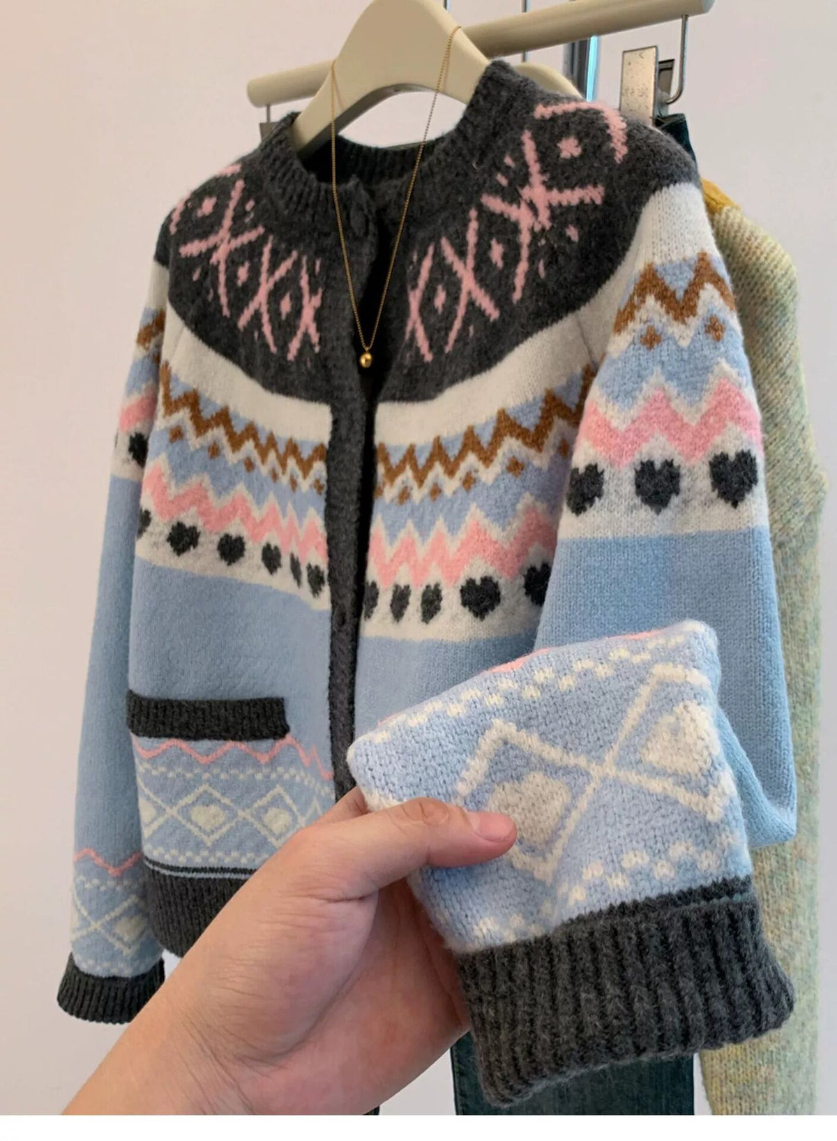 【outer】ジャカードニットカーデ　M27132