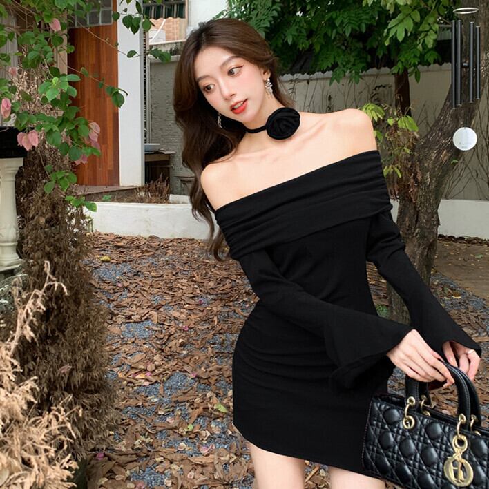 【dress】フレアスリーブワンピース　M29536