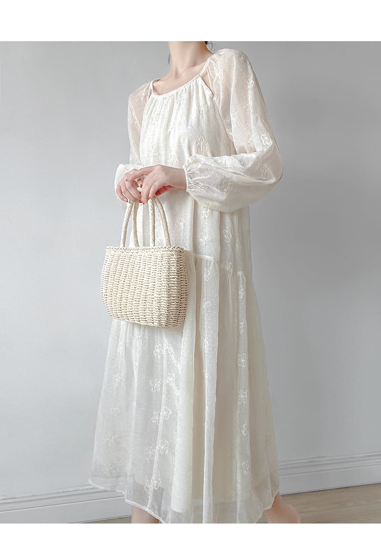 【dress】フラワー刺繍ワンピース　N2988