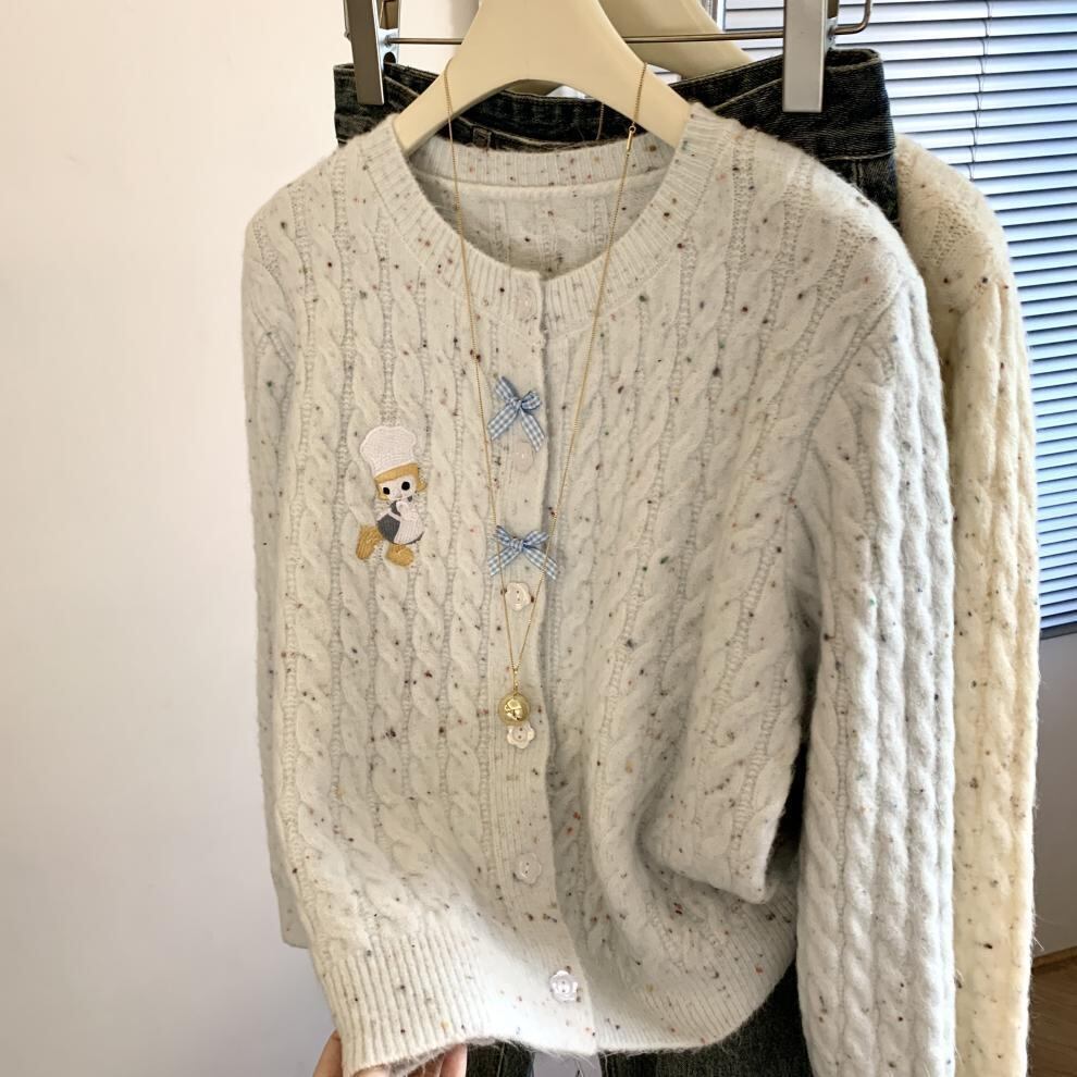 【outer】刺繍ニットカーデ　M29261