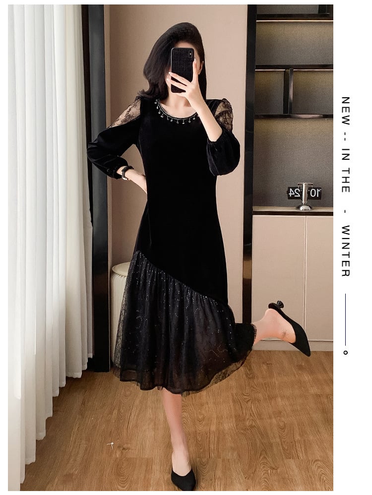 【dress】チュールドッキングワンピース　M27510