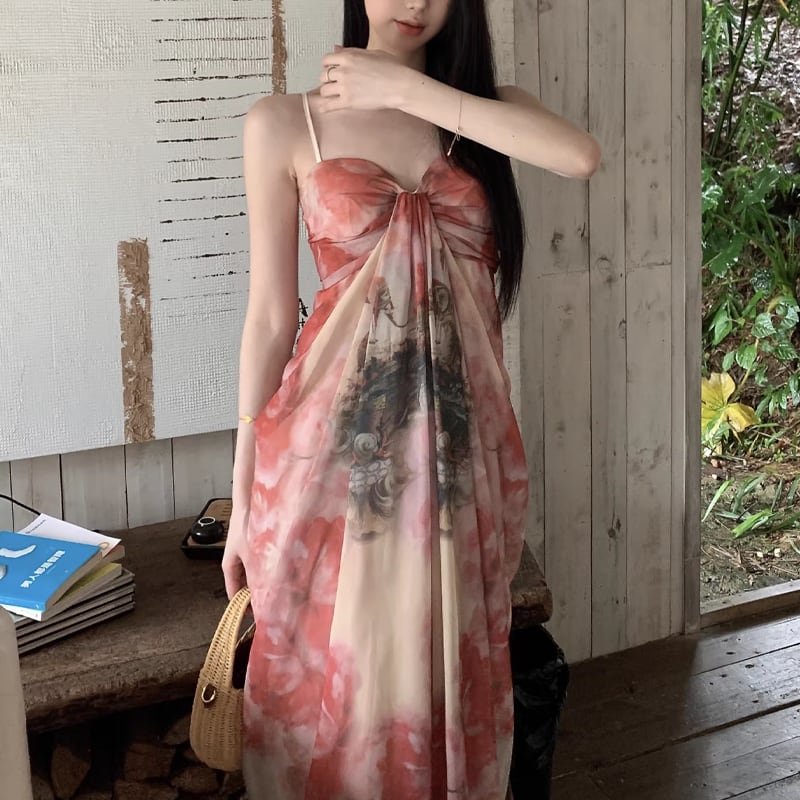 【dress】ロングキャミワンピース Q8334