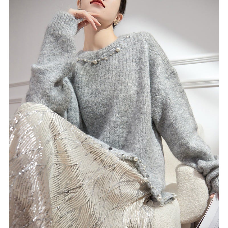 【tops】パールニットセーター　M26933