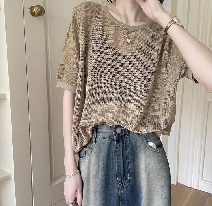 【tops】3色ラウンドネック半袖ＴシャツF7534