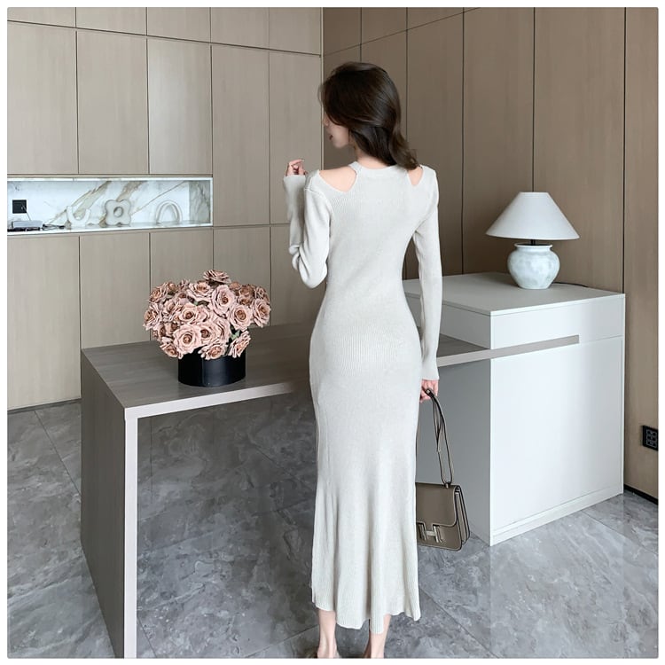 【dress】切り替えニットワンピース　M28022