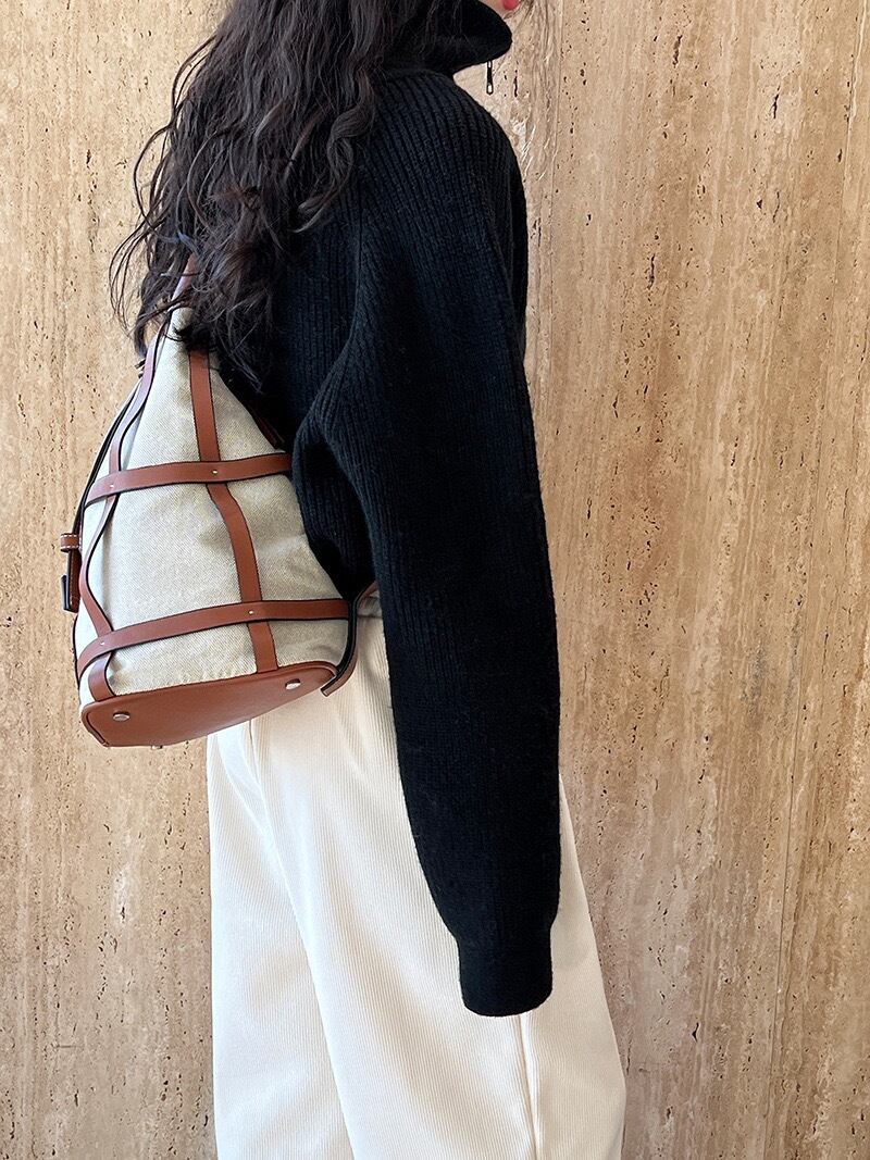 【tops】ハイネックニットトップス Q7396