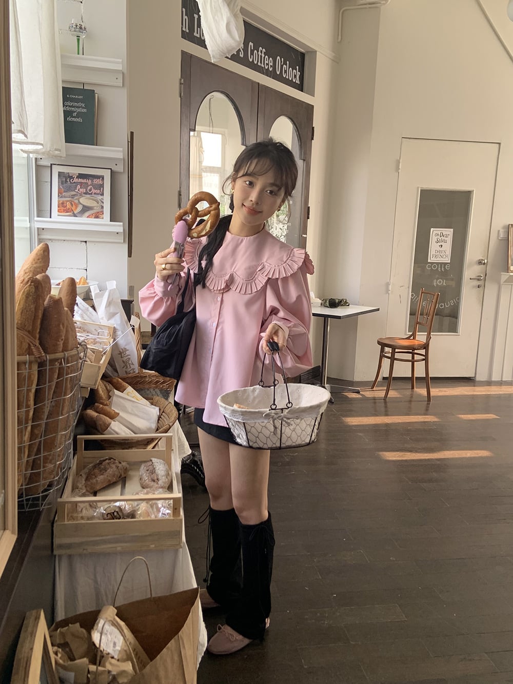 【tops】フリルシャツトップス　M29585