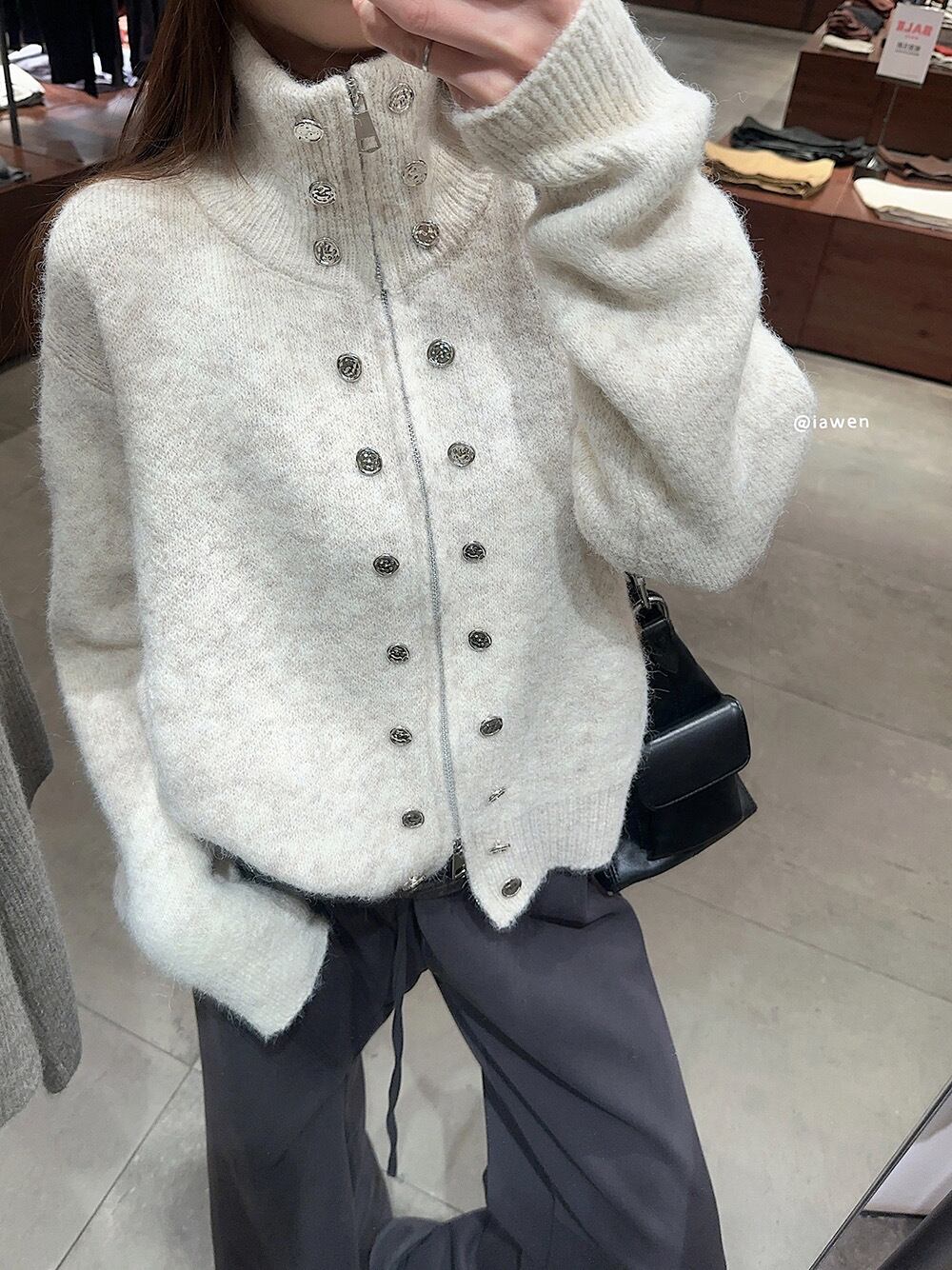 【outer】ファスナーニットカーデ　M28861