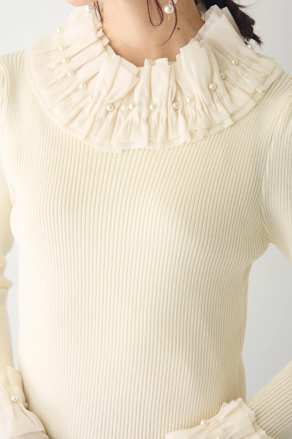【tops】ドッキングニットトップス　M28689