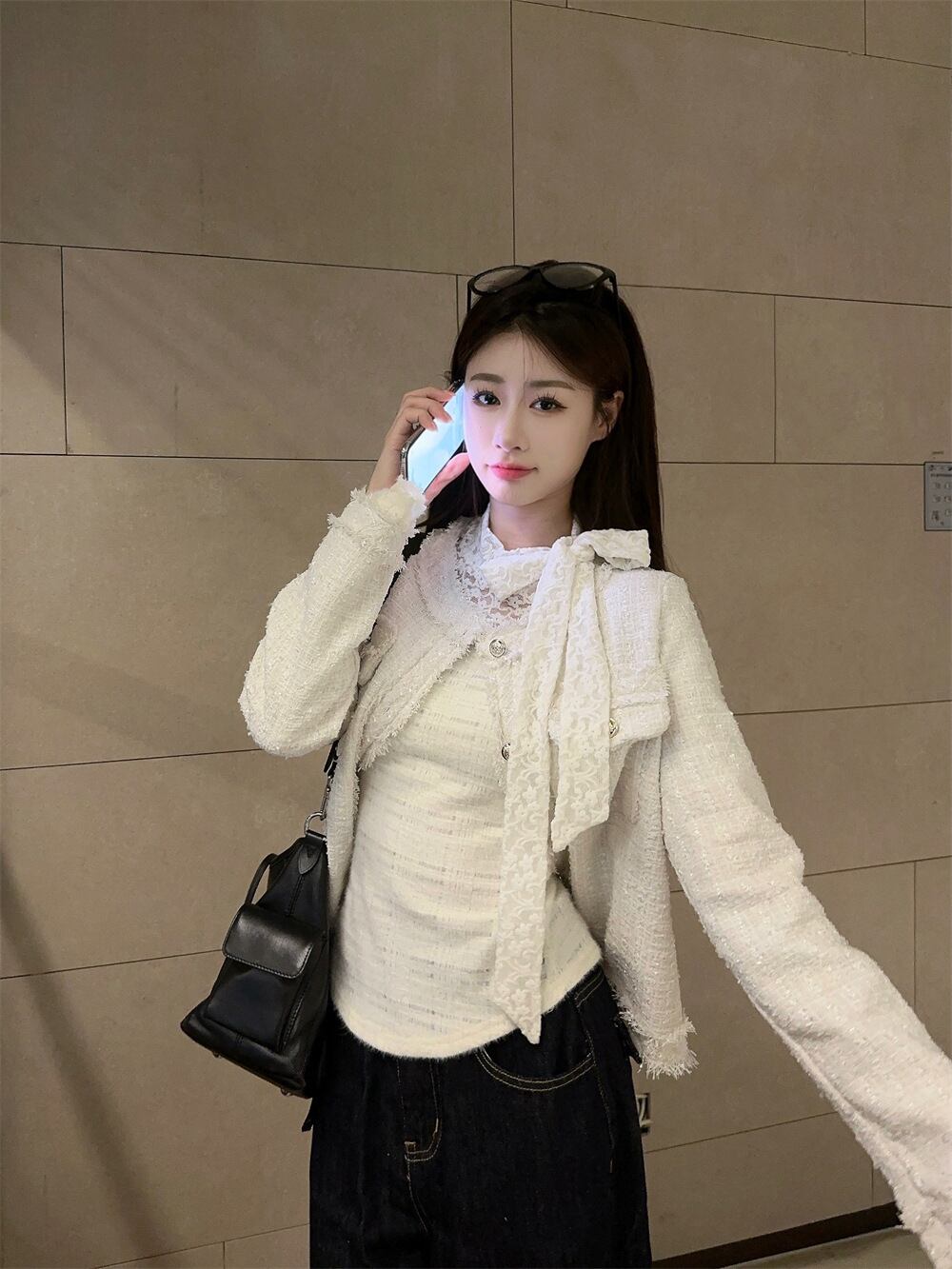 【tops】リボン付きレーストップス　M27058