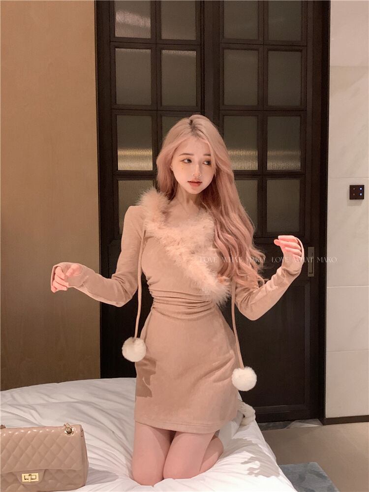【dress】ファーニットワンピース　M28195