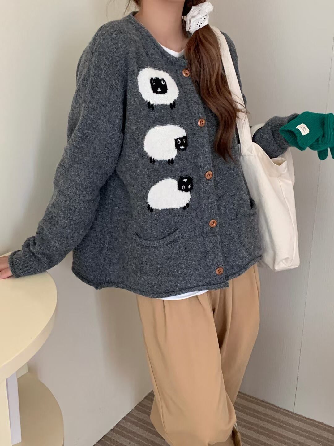 【outer】刺繍ニットカーデ　M17962
