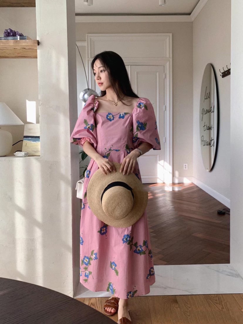 【dress】パフスリーブワンピース　M24735